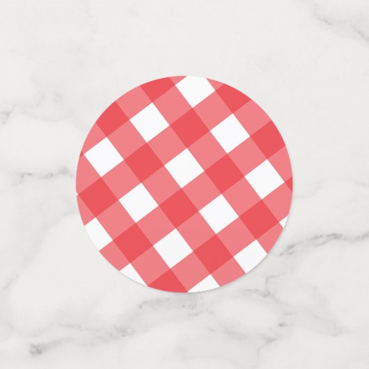 Blauwe & Rode Pleinen Geruite Gingham Checkers Confetti (Kleine voorkant)