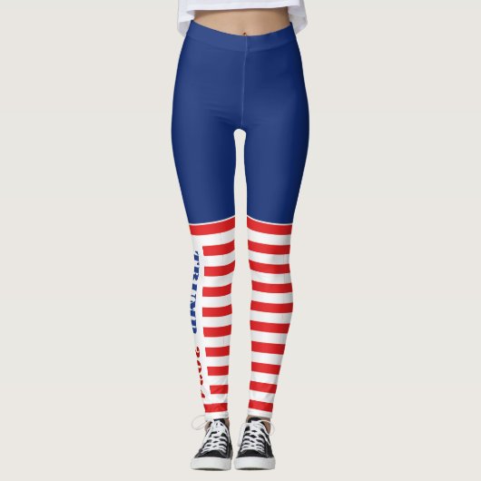 Blauwe & Rode Strepen Trump 2024 Leggings (Voorkant)