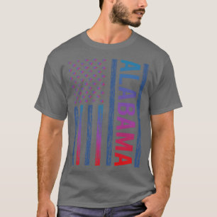 Blauwe rode vlag Alabama T-shirt