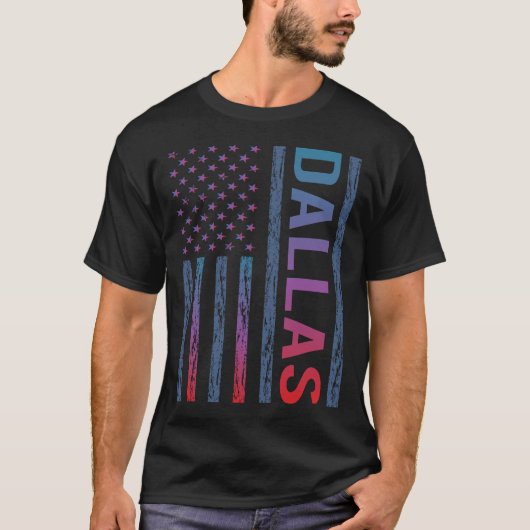 Blauwe rode vlag - Dallas T-shirt (Voorkant)