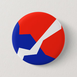 Blauwe rode witte vlag ronde button 5,7 cm