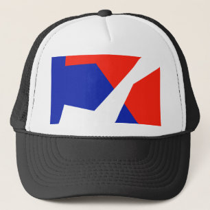 Blauwe rode witte vlag trucker pet