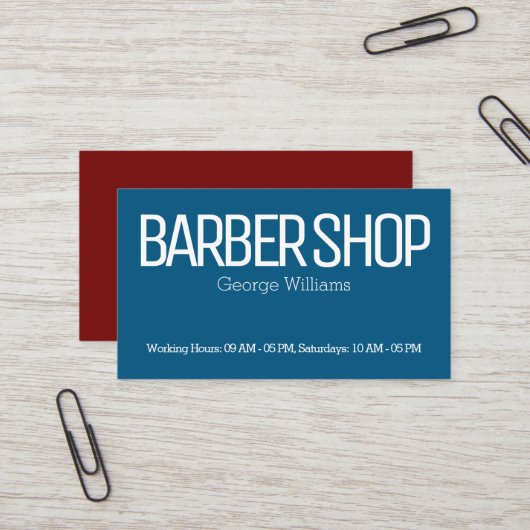 Blauwe rode zijden moderne visitekaartje (Voorkant / Achterkant in situ)