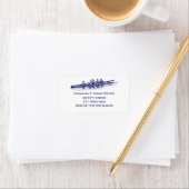 Blauwe roerroeiers, team voor watersport etiket (Insitu)