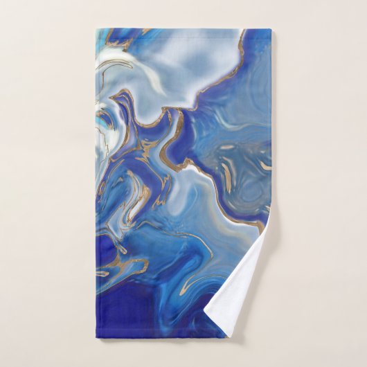 Blauwe rog Vloeibare marmer Bad Handdoek (Handdoek)