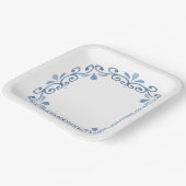 Blauwe rolgrens papieren bordje (Gebogen)