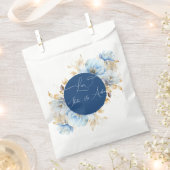 Blauwe Romance Floral Wedding Bedankzakje (Geknipt)