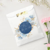 Blauwe Romance Floral Wedding Bedankzakje (Gezegeld)