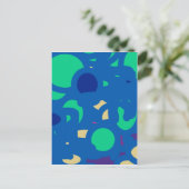 Blauwe Ronde Gelukkig Ge Lucky Briefkaart (Staand voorkant)