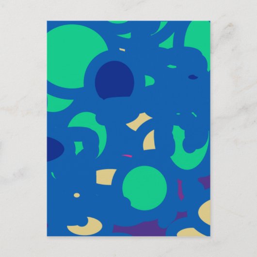 Blauwe Ronde Gelukkig Ge Lucky Briefkaart (Voorkant)