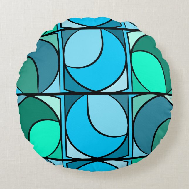 Blauwe ronde kussens (Voorkant)