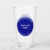 Blauwe Ronde Vorm Zakelijk Merk op Glas Beker (Achterkant)