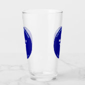 Blauwe Ronde Vorm Zakelijk Merk op Glas Beker (Links)
