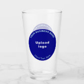 Blauwe Ronde Vorm Zakelijk Merk op Glas Beker (Voorkant)