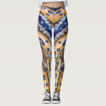 Blauwe roodbruin octopus Leggings