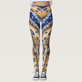 Blauwe roodbruin octopus Leggings