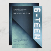 Blauwe roodkleurblok zoete zestien kaart (Voorkant / Achterkant)