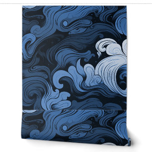 BLAUWE ROOK BEHANG