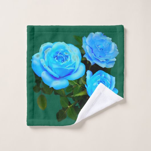 Blauwe roos blauwe bloemen bad handdoek (Wasdoekje)