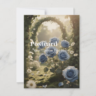 Blauwe Roos Bloei - Elegante Romantische Boodschap Briefkaart