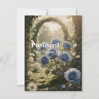Blauwe Roos Bloei - Elegante Romantische Boodschap Briefkaart