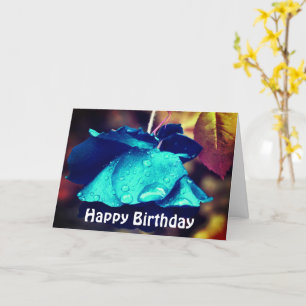 Blauwe Roos Bloem Fotografie Birthday Kaart