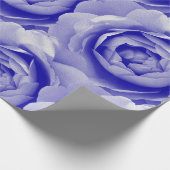 Blauwe roos cadeaupapier (Hoek)