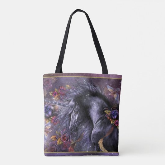 Blauwe Roos Canvas tas (Achterkant)