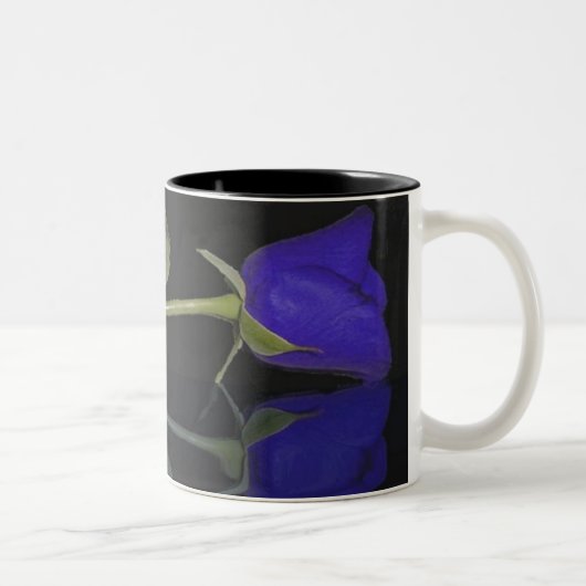 Blauwe Roos Floral Pattern Mok (Rechts)