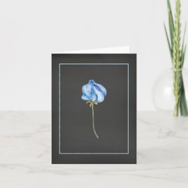 Blauwe Roos Knop Notitiekaart
