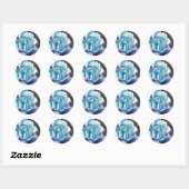 Blauwe Roos, originele kunst Ronde Sticker (Vel)