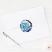 Blauwe Roos, originele kunst Ronde Sticker (Envelop)