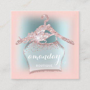 Blauwe Roos Roze Mode Kast Boutique Blogger Vierkante Visitekaartje