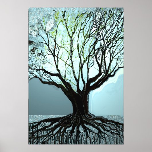 Blauwe Roots Lights Poster (Voorkant)