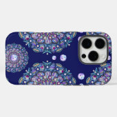 Blauwe rosace Case-Mate iPhone case (Achterkant (horizontaal))