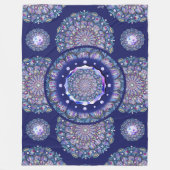 blauwe rosace fleece deken (Voorkant)