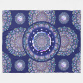 blauwe rosace fleece deken (Voorkant (Horizontaal))