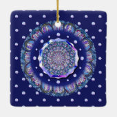 blauwe rosace keramisch ornament (Achterkant)