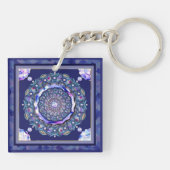 blauwe rosace sleutelhanger (Achterkant)