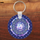 blauwe rosace sleutelhanger (Voorkant)