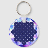 blauwe rosace sleutelhanger (Achterkant)