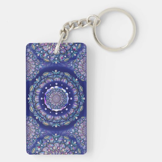 blauwe rosace sleutelhanger (achterkant)