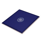 blauwe rosace tegeltje (Zijkant)