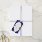 Blauwe rosé en sneeuwvlok cadeaulabel (Met Touw)