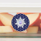 Blauwe rosé en sneeuwvlok labels (Aangebracht)