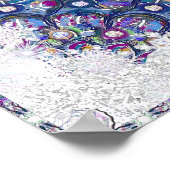 Blauwe rosé en sneeuwvlok poster (Hoek)