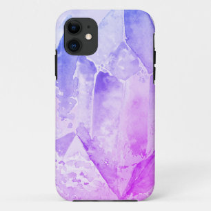 *~* Blauwe Roze Amethyst Kristal Helende Energie iPhone 11 Hoesje