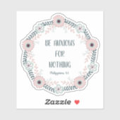 Blauwe roze Bijbel Verse Angst Sticker (Vel)