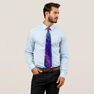 Blauwe roze Blauwgroen Abstracte marmering Ebru ku Stropdas