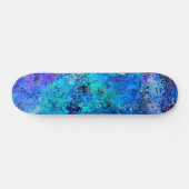 Blauwe roze Blauwgroen druppels Abstractie Skateboard (Horizontaal)